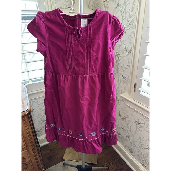Gymboree Peasant Dress Girls 10 Pink Short Sleeve Corduroy Ruffle Pretty In Plum - Picture 1 of 3